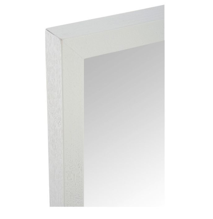 Miroir mural rectangulaire bois massif blanc Ocel 120 cm - Photo n°2