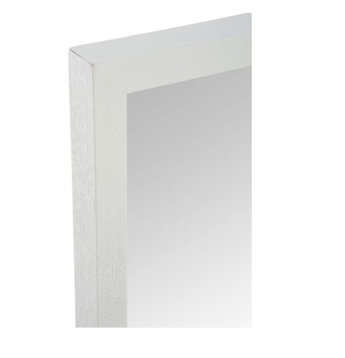 Miroir mural rectangulaire bois massif blanc Ocel 80 cm - Photo n°2