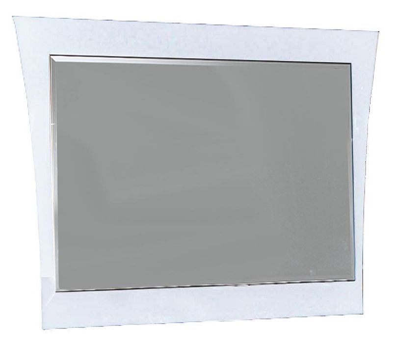 Miroir mural rectangulaire design bois laqué blanc Jade 80 cm - Photo n°1