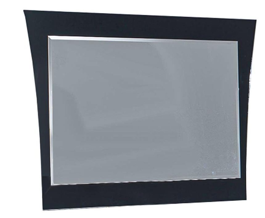 Miroir mural rectangulaire design bois laqué noir Jade 80 cm - Photo n°1