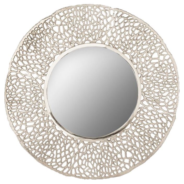 Miroir rond avec cadre décoratif en métal Clarisse - Photo n°1