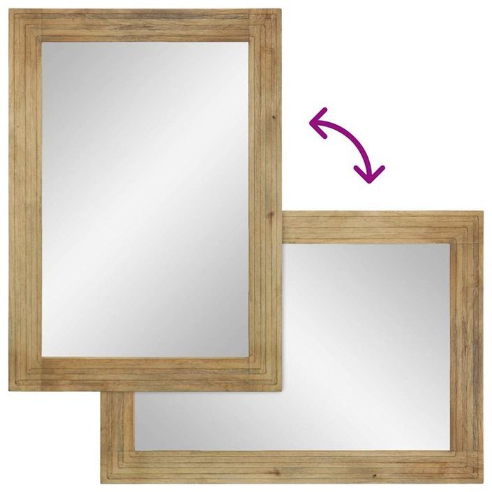 Miroir salle de bain marron 50x70x3cm bois de manguier - Photo n°4