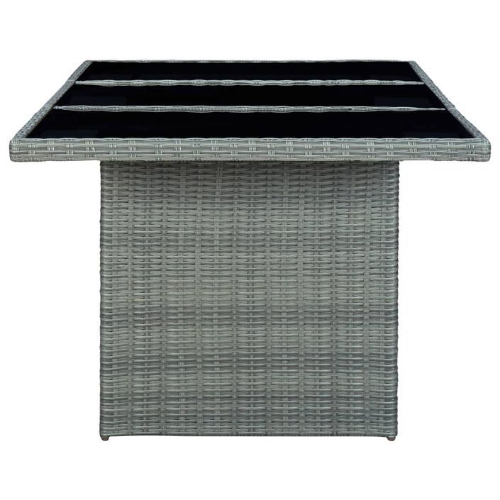 Mobilier à dîner 7 pcs avec coussins Résine tressée Gris clair 3 - Photo n°11