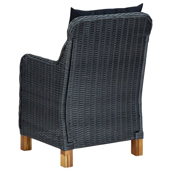 Mobilier à dîner 7 pcs avec coussins Résine tressée Gris foncé 5 - Photo n°8