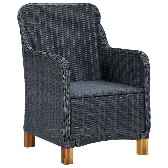 Mobilier à dîner 7 pcs avec coussins Résine tressée Gris foncé 4 - Photo n°5