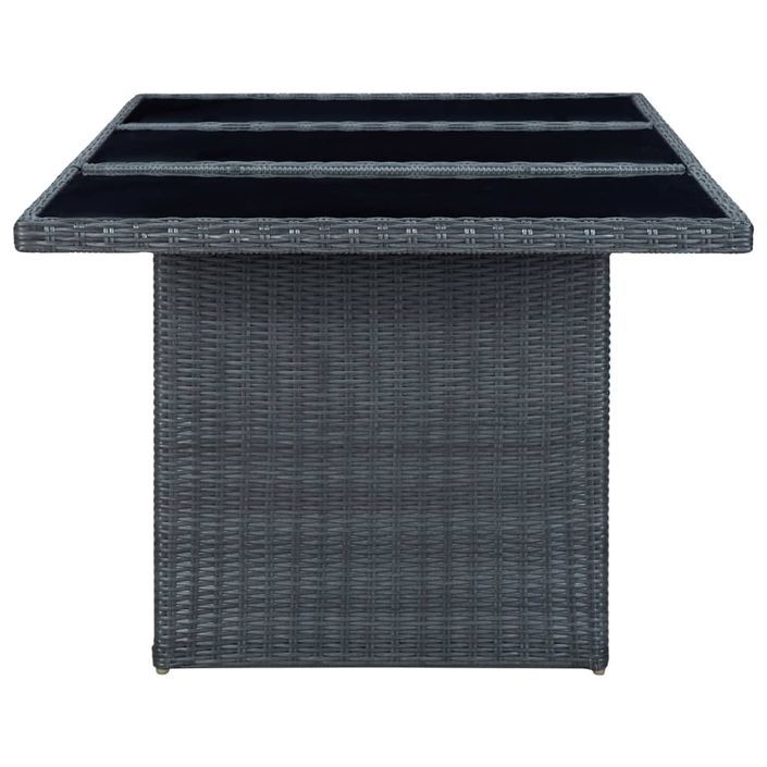 Mobilier à dîner 7 pcs avec coussins Résine tressée Gris foncé 4 - Photo n°11