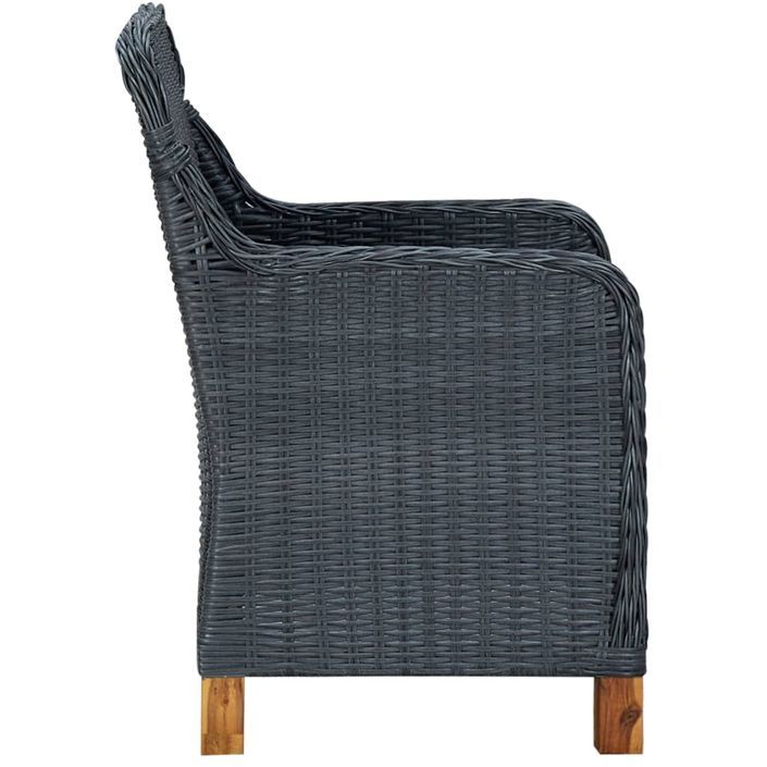 Mobilier à dîner 7 pcs avec coussins Résine tressée Gris foncé - Photo n°6