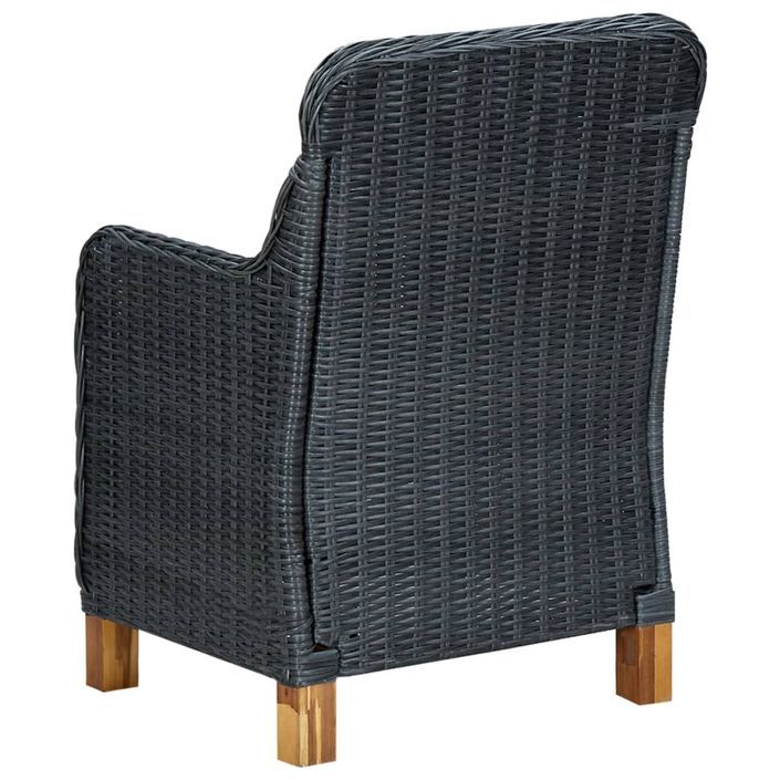 Mobilier à dîner 7 pcs avec coussins Résine tressée Gris foncé - Photo n°7