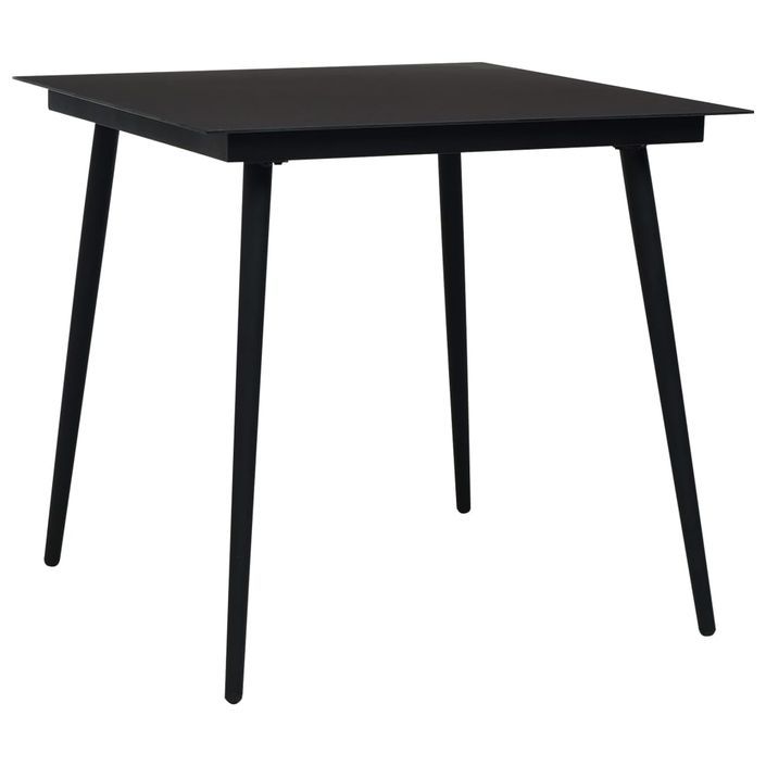 Mobilier à dîner d'extérieur 3 pcs Corde en coton et acier Noir - Photo n°3