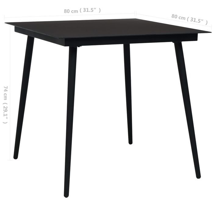 Mobilier à dîner d'extérieur 3 pcs Corde en coton et acier Noir - Photo n°9