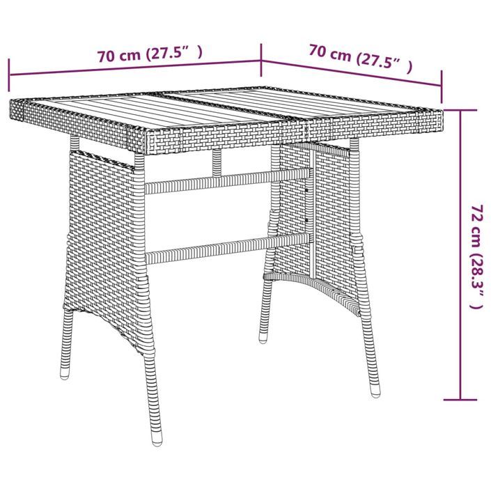 Mobilier à dîner d'extérieur 3 pcs Résine tressée Noir - Photo n°9