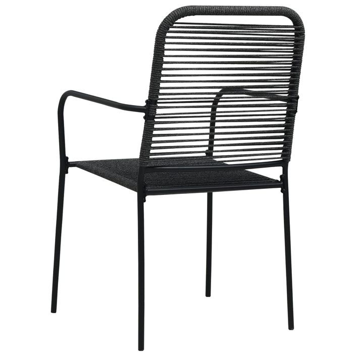 Mobilier à dîner d'extérieur 5 pcs Corde en coton et acier Noir - Photo n°8