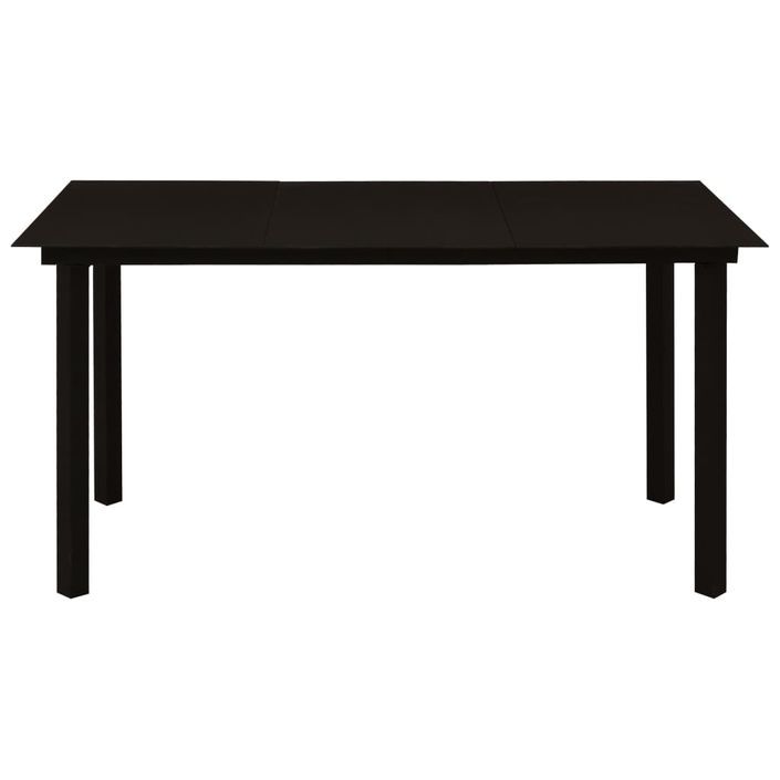 Mobilier à dîner d'extérieur 5 pcs Corde en coton et acier Noir - Photo n°4