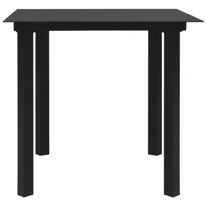 Mobilier à dîner d'extérieur 5 pcs Noir Verre et acier - Photo n°4