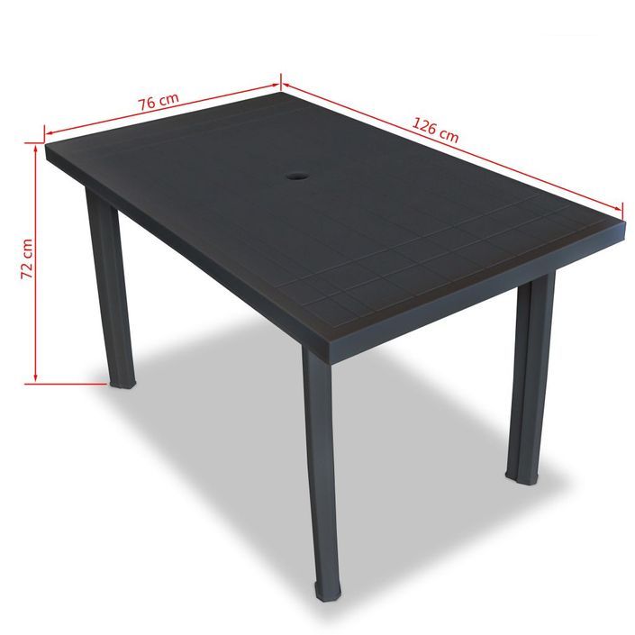 Mobilier à dîner d'extérieur 5 pcs Plastique Anthracite - Photo n°10