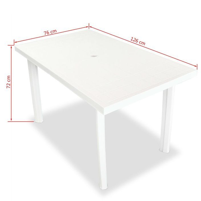 Mobilier à dîner d'extérieur 5 pcs Plastique Blanc 2 - Photo n°10