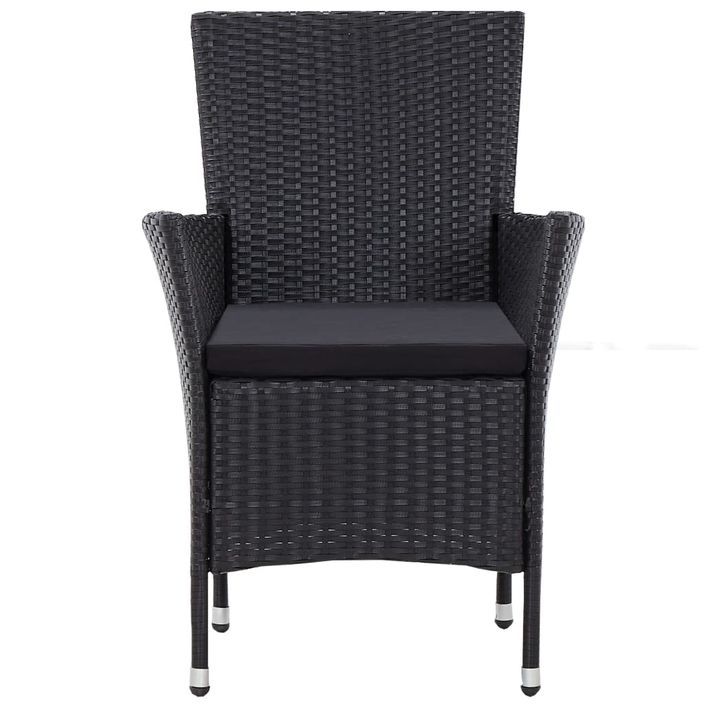 Mobilier à dîner d'extérieur 5 pcs Résine tressée Noir 2 - Photo n°4