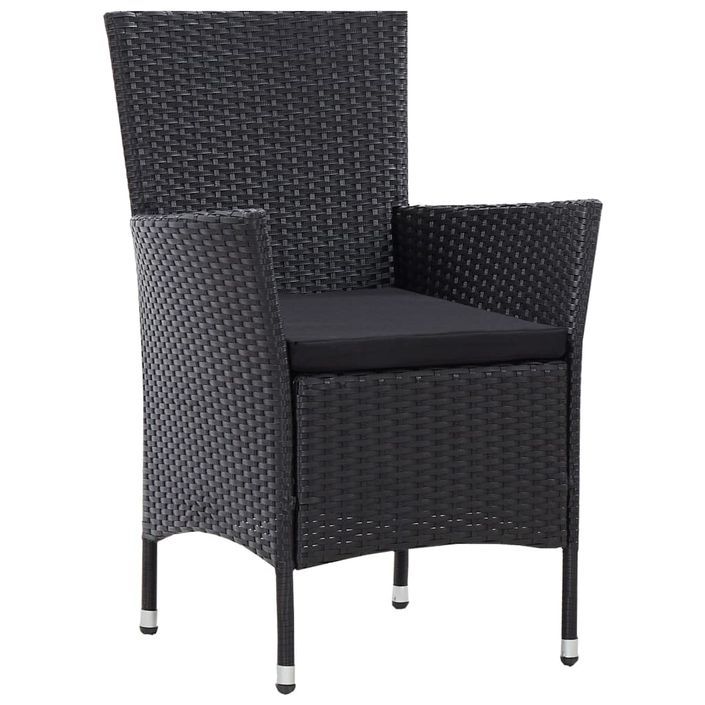 Mobilier à dîner d'extérieur 5 pcs Résine tressée Noir 2 - Photo n°5