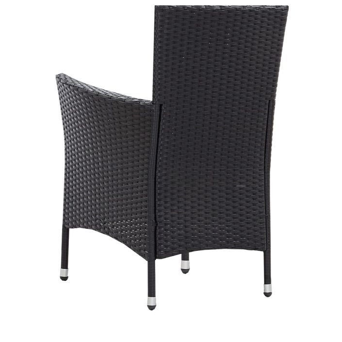 Mobilier à dîner d'extérieur 5 pcs Résine tressée Noir 2 - Photo n°7