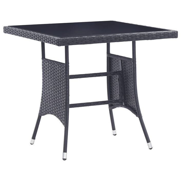 Mobilier à dîner d'extérieur 5 pcs Résine tressée Noir - Photo n°2