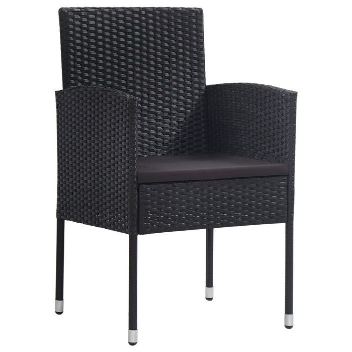 Mobilier à dîner d'extérieur 5 pcs Résine tressée Noir - Photo n°6