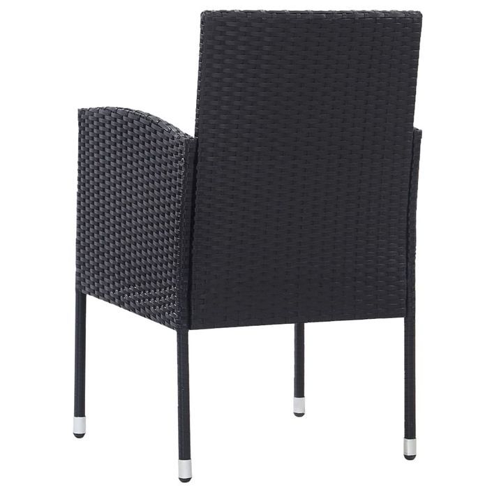 Mobilier à dîner d'extérieur 5 pcs Résine tressée Noir - Photo n°9