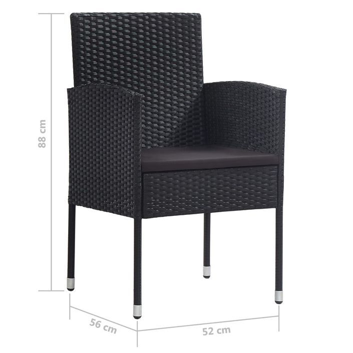 Mobilier à dîner d'extérieur 5 pcs Résine tressée Noir - Photo n°12