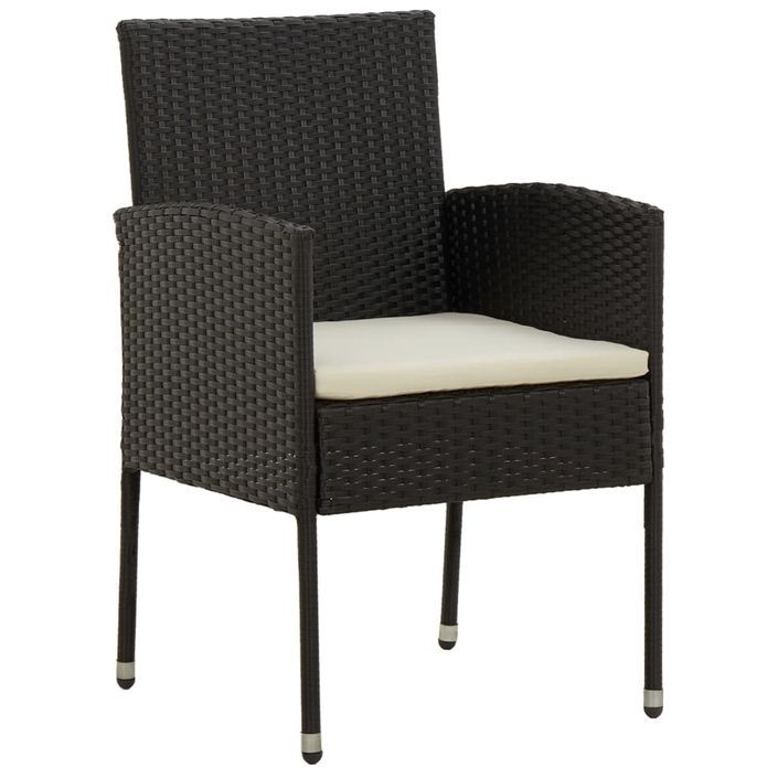 Mobilier à dîner d'extérieur 5 pcs Résine tressée Noir - Photo n°4