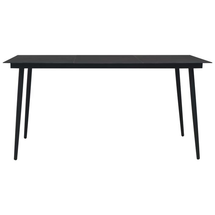 Mobilier à dîner d'extérieur 7 pcs Corde en coton et acier Noir 2 - Photo n°3