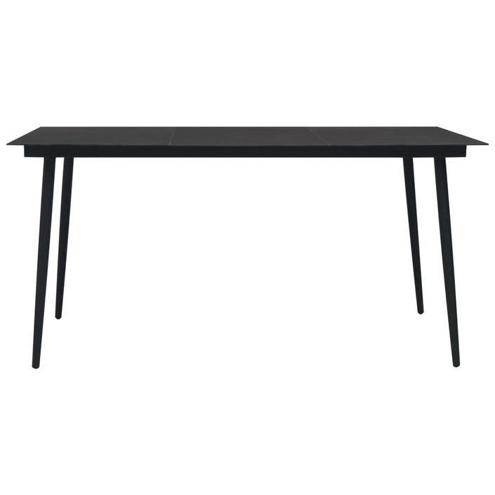 Mobilier à dîner d'extérieur 7 pcs Corde en coton et acier Noir - Photo n°3