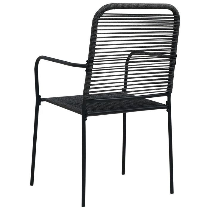 Mobilier à dîner d'extérieur 7 pcs Corde en coton et acier Noir - Photo n°8