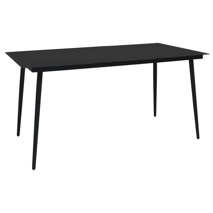 Mobilier à dîner d'extérieur 7 pcs Corde en coton et acier Noir - Photo n°3