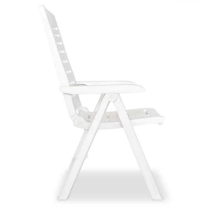 Mobilier à dîner d'extérieur 7 pcs Plastique Blanc - Photo n°7