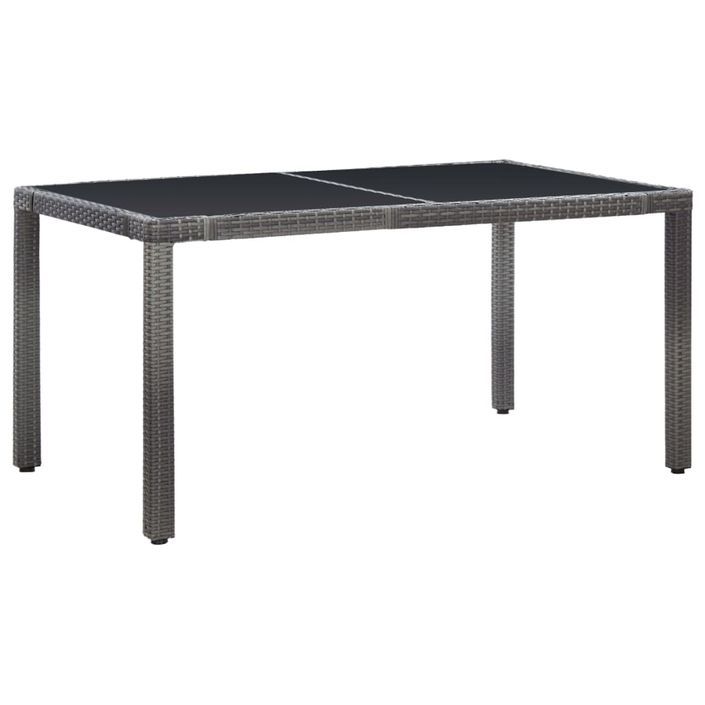 Mobilier à dîner d'extérieur 7 pcs Résine tressée Gris - Photo n°2