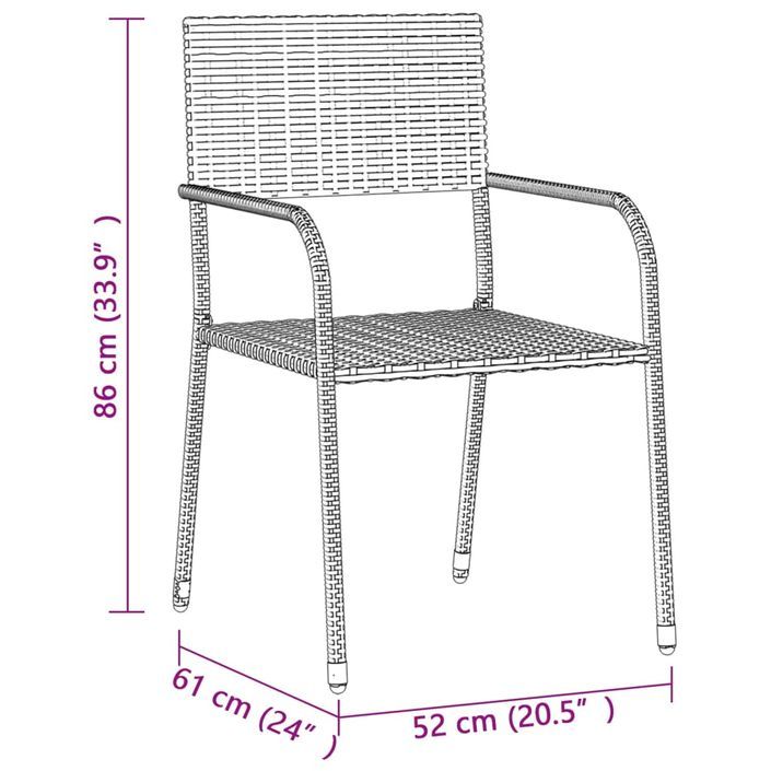 Mobilier à dîner d'extérieur 9 pcs Résine tressée Gris - Photo n°8