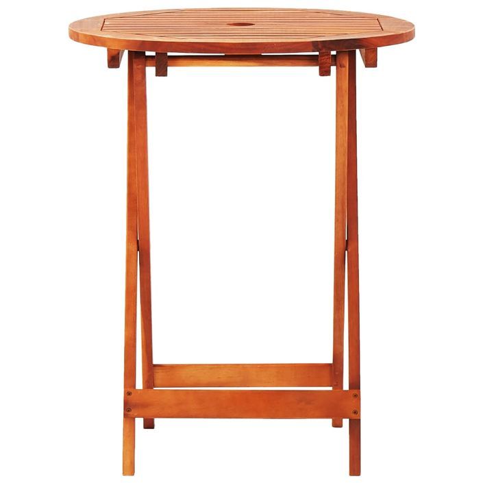 Mobilier à dîner d'extérieur pliable 3 pcs Bois d'eucalyptus - Photo n°9