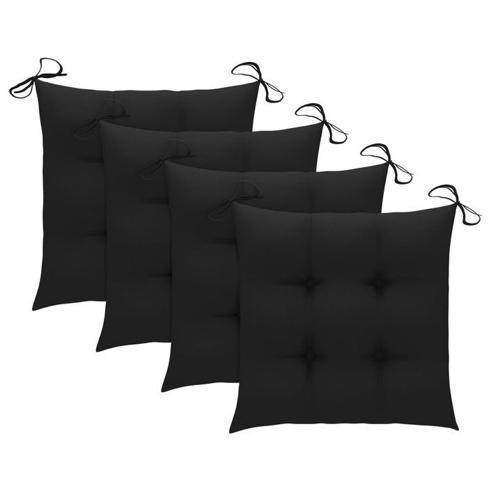 Mobilier à dîner d'extérieur pliable 5 pcs avec coussins Bambou 12 - Photo n°8