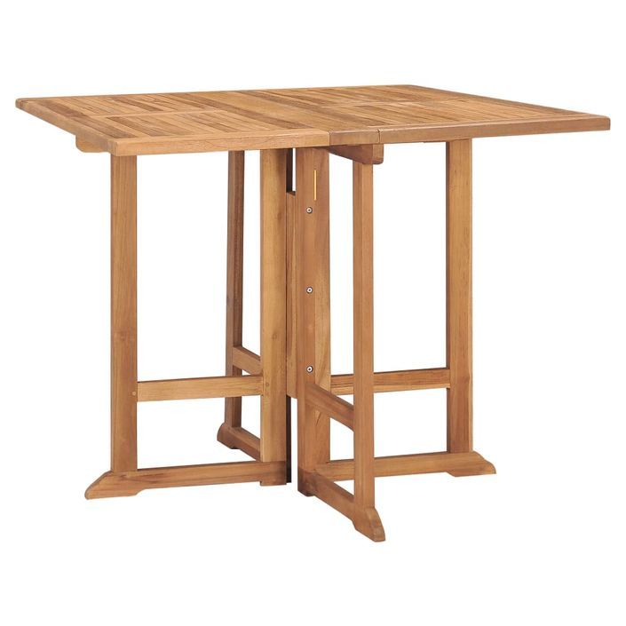 Mobilier à dîner d'extérieur pliable 5 pcs Bois solide de teck 4 - Photo n°3