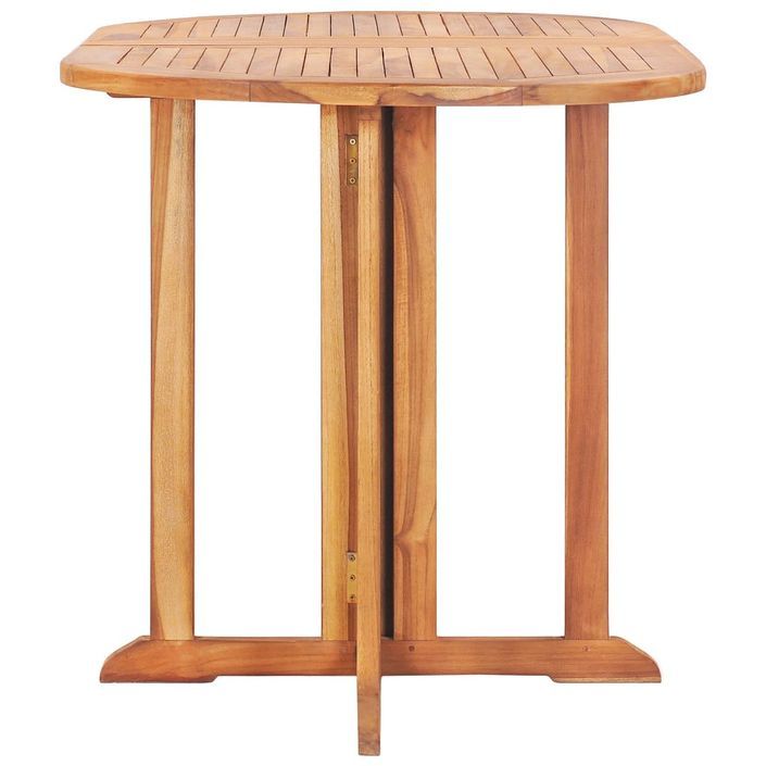 Mobilier à dîner d'extérieur pliable 5 pcs Bois solide de teck 7 - Photo n°4