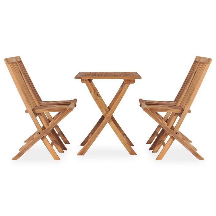 Mobilier à dîner d'extérieur pliable 5 pcs Bois solide de teck 5 - Photo n°2