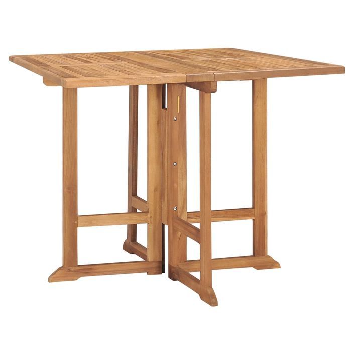 Mobilier à dîner d'extérieur pliable 5 pcs Bois solide de teck - Photo n°3