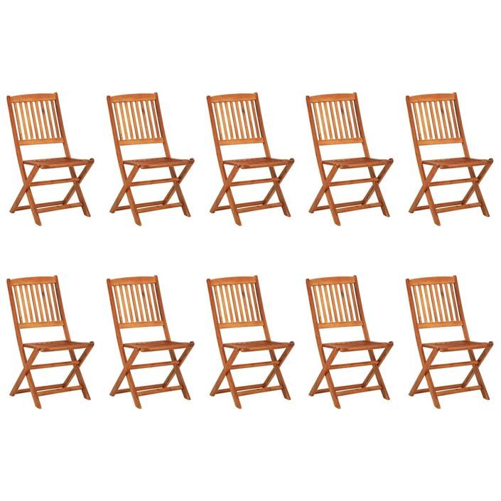 Mobilier à dîner de jardin 11 pcs Bois d'acacia massif 3 - Photo n°3