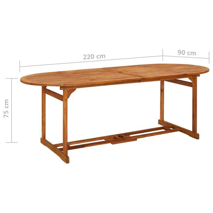 Mobilier à dîner de jardin 11 pcs Bois d'acacia massif 3 - Photo n°12