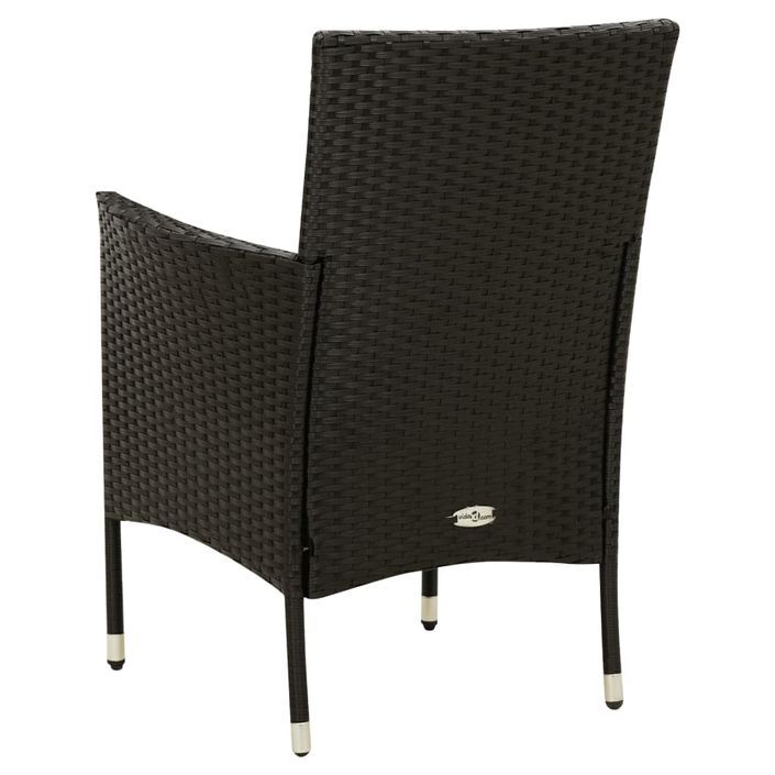 Mobilier à dîner de jardin 11 pcs coussins Résine tressée Noir - Photo n°5