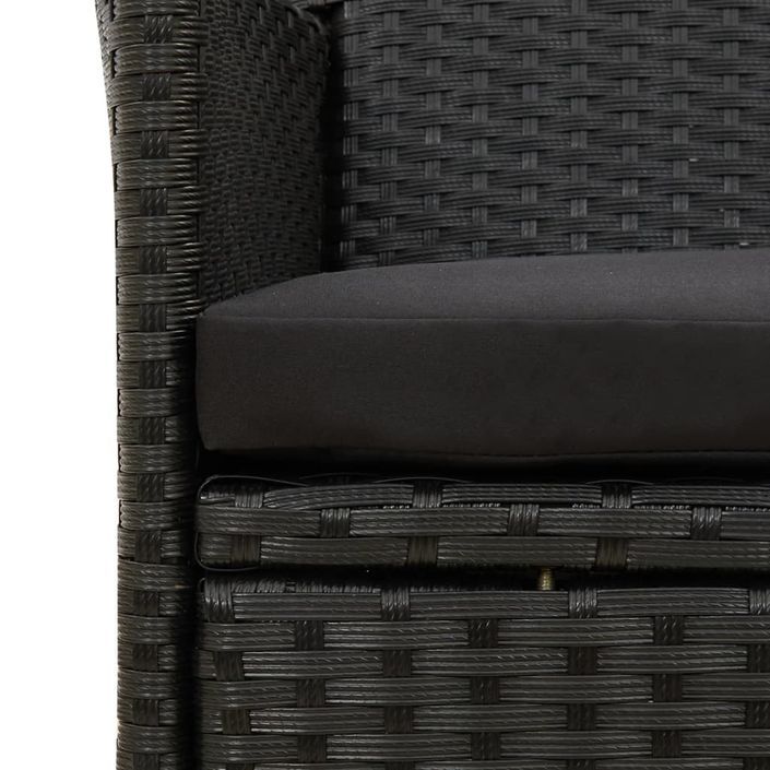 Mobilier à dîner de jardin 11 pcs coussins Résine tressée Noir - Photo n°6