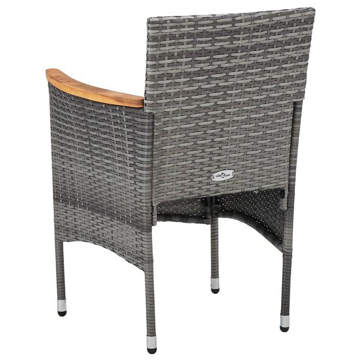 Mobilier à dîner de jardin 11 pcs Résine tressée Gris - Photo n°4