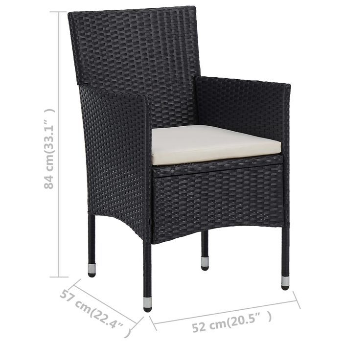 Mobilier à dîner de jardin 11 pcs Résine tressée Noir - Photo n°8