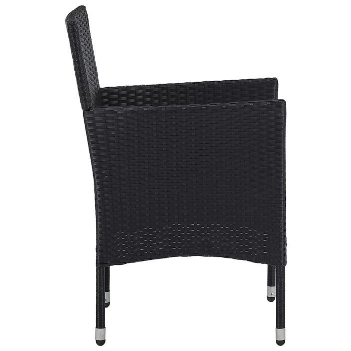 Mobilier à dîner de jardin 11 pcs Résine tressée Noir - Photo n°4