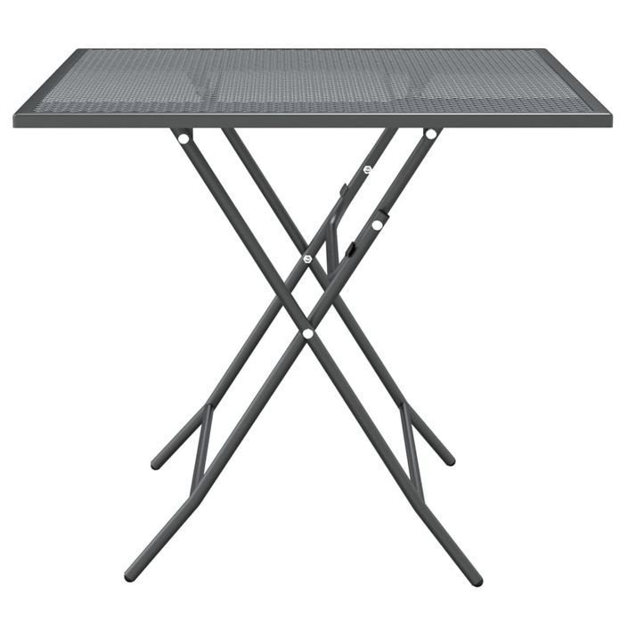 Mobilier à dîner de jardin 3 pcs Maille Métal Anthracite 2 - Photo n°5