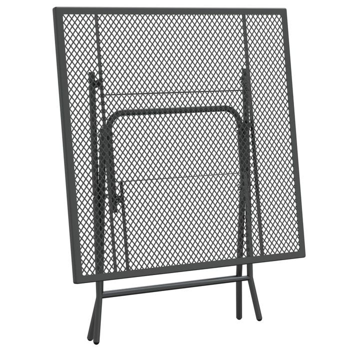 Mobilier à dîner de jardin 3 pcs Maille Métal Anthracite 2 - Photo n°6